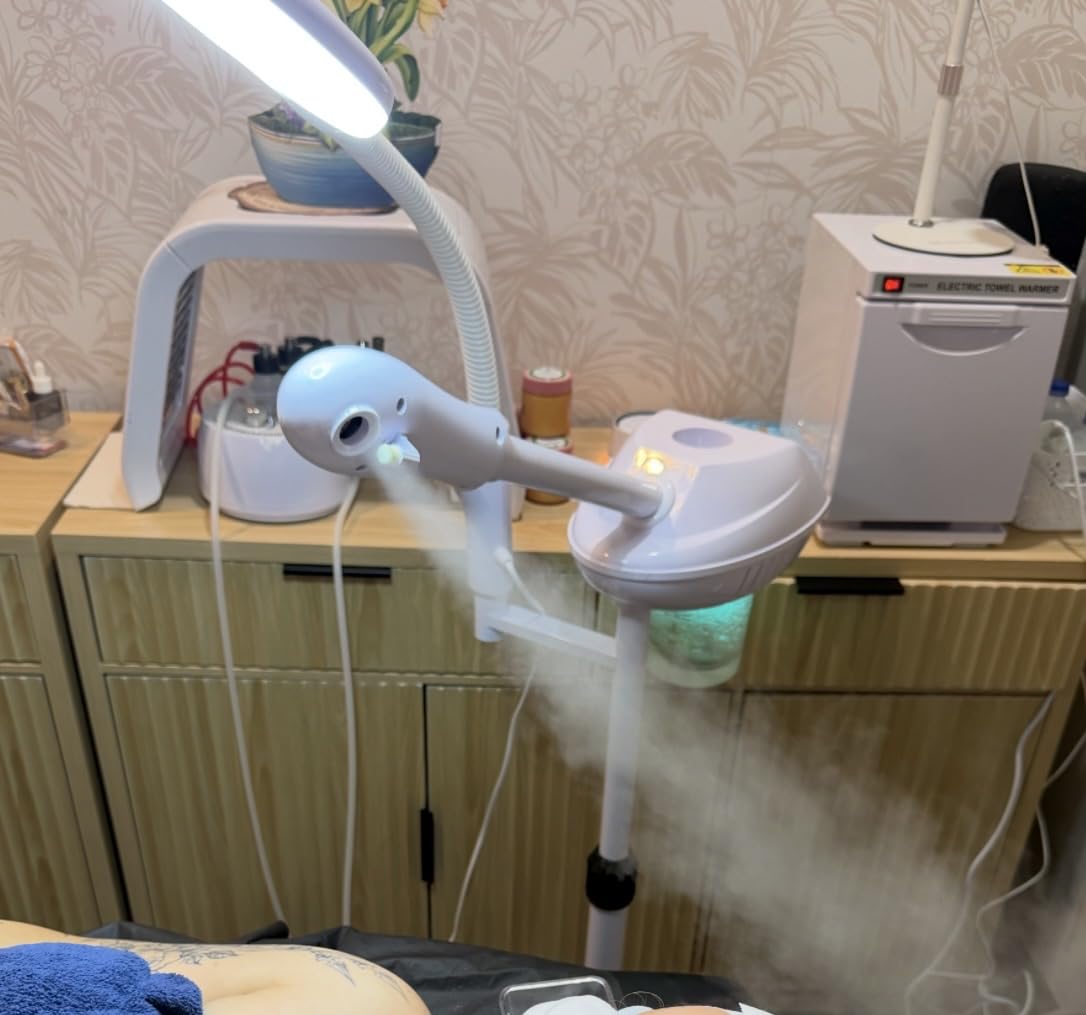 Professional Facial Steamer for Deep Hydration, 2in1 Ozone Face Steamer with 5X Magnifying Lamp, Suitable for Home Use or Beauty Spa Deep Cleansing and Hydration customer photo 2