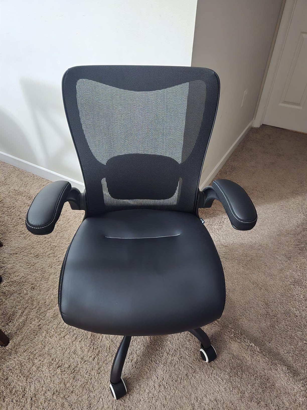 MUXX.STIL Office Chair, Ergonomic Desk Chair with Adjustable Lumbar Support and Flip up Armrest, Breathable Mesh Computer Chair for Home Office, Khaki customer photo 1
