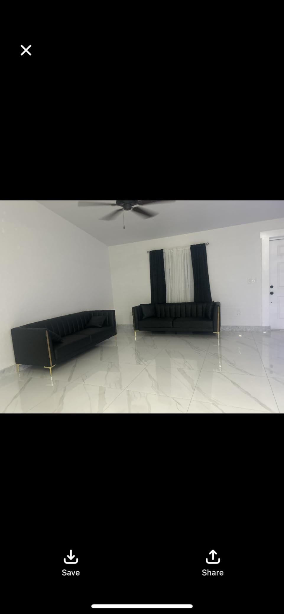 FOTOSOK Leather Couch Sofa, Office Couches 78'' Apartment Faux Leather Sofa with 2 Throw Pillows & Gold Metal Legs, Waterproof 3 Seater Couches for Small Living Room, Affordable Luxury Design customer photo 1