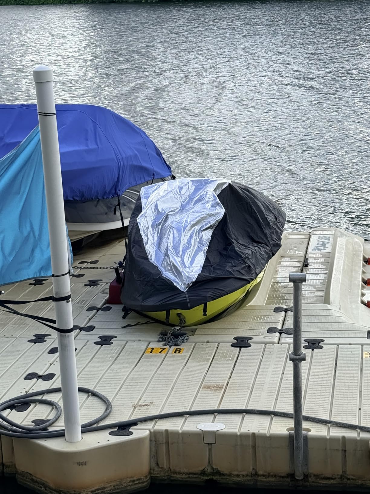 Jet Ski Cover 3 Seater, Upgraded 420D Heavy Duty Waterproof Waverunner Cover, 2 Air Vent Marine Grade UV Resistant for Waverunner Polaris from 116