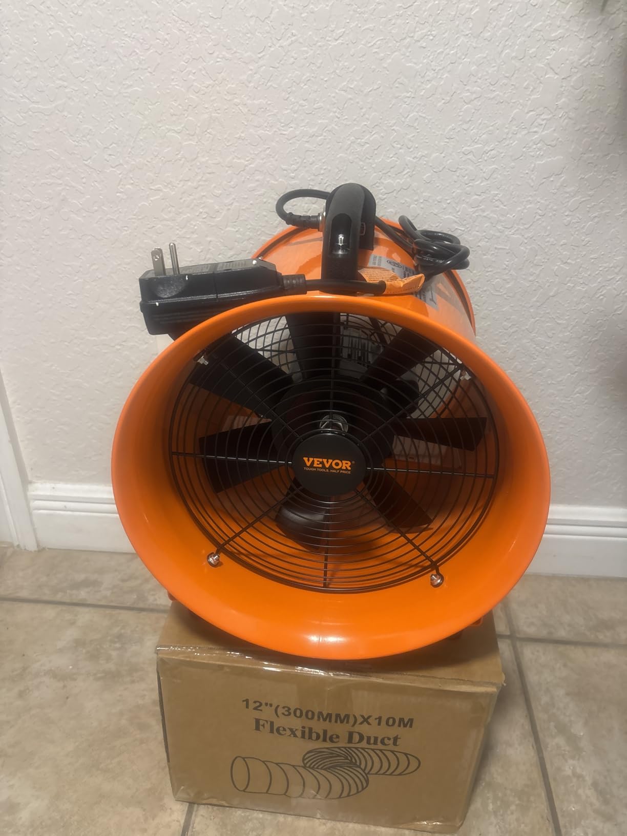 VEVOR Air Mover Blower Fan 10 Inch, 1893CFM 380W with 16.4ft Flexible Duct, Industrial Portable Ventilator Blower/Exhaust customer photo 2