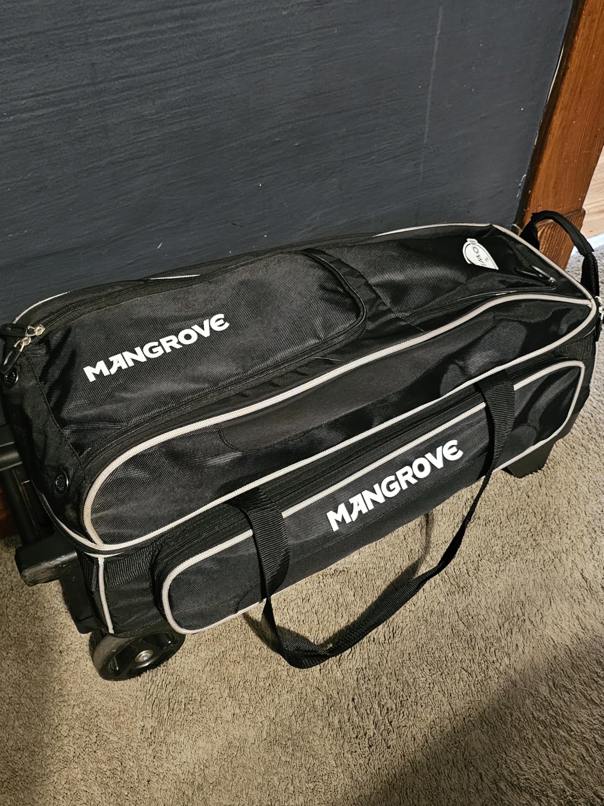 Mangrove 3 Ball Bowling Bag with Wheels & Shoe Compartment, Deluxe Bowling Ball Bag 3 Ball Roller, Rolling Triple-Ball Bag w/Accessory Pocket & Retractable Handle Extends to 40'' customer photo 2