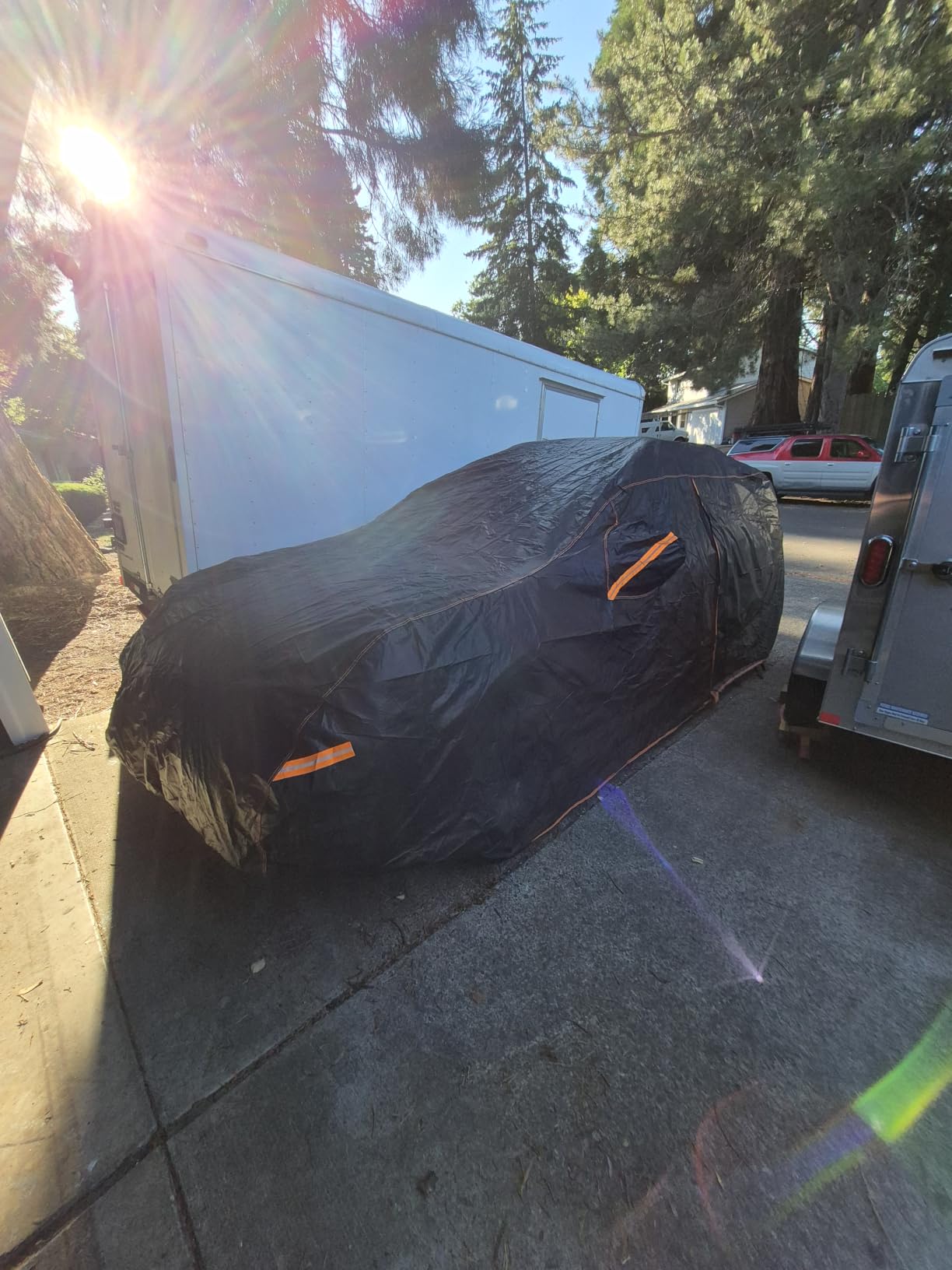 6 Layer Heavy Duty Car Cover Waterproof All Weather Protection with Cotton Liner, Full Exterior Outdoor Cover for Sun Rain Snow UV Protection, Fits Sedan 186-193 inches customer photo 2