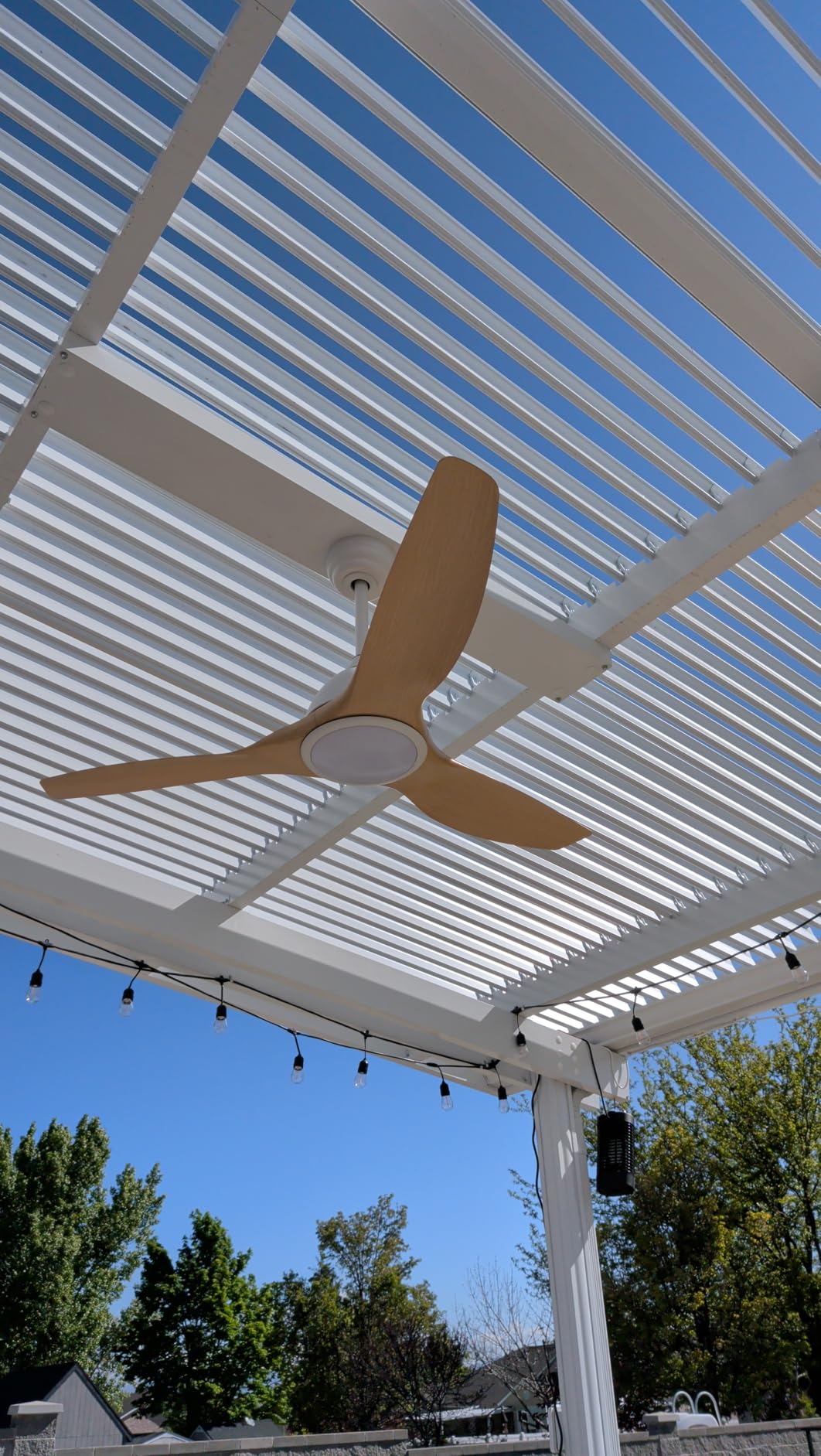 Sofucor 52 Inch Outdoor Ceiling Fans with Lights, Modern Ceiling Fan with 3 Plastic Blade, Quiet, Dimmable, High 7000CFM 6-Speed 3-Timer Reversible DC Motor, for Bedroom Living Room, ETL, White customer photo 2
