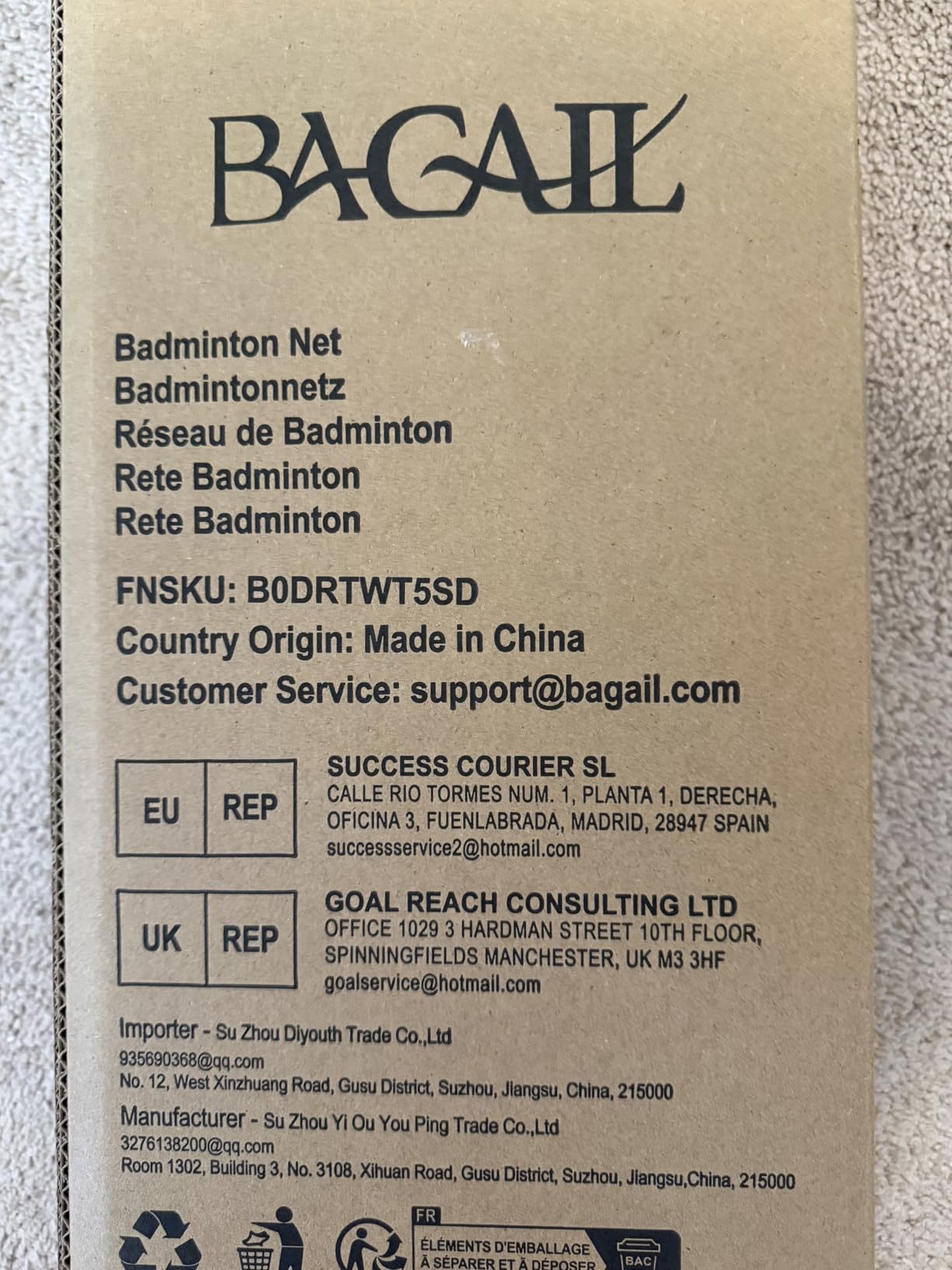 BAGAIL Outdoor Badminton Net Set with Anti-Sag Winch System - Official Size 20ft x 5ft, 4 Rackets, 3 Shuttlecocks, Durable PE Net & Carry Bag customer photo 1