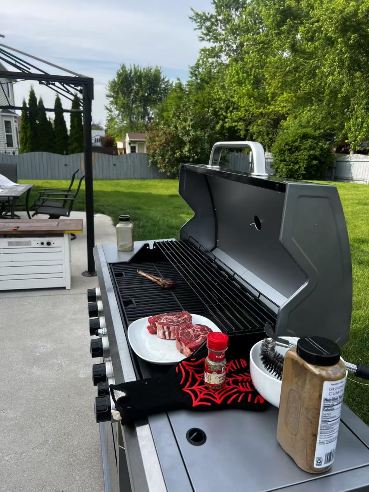 MFSTUDIO 6 Burner BBQ Propane Gas Grill with Side Burner & Porcelain-Enameled Cast Iron Grates, Grill Griddle Combo for Outdoor Barbecue, 740 SQ.IN. Large Cooking Area customer photo 1