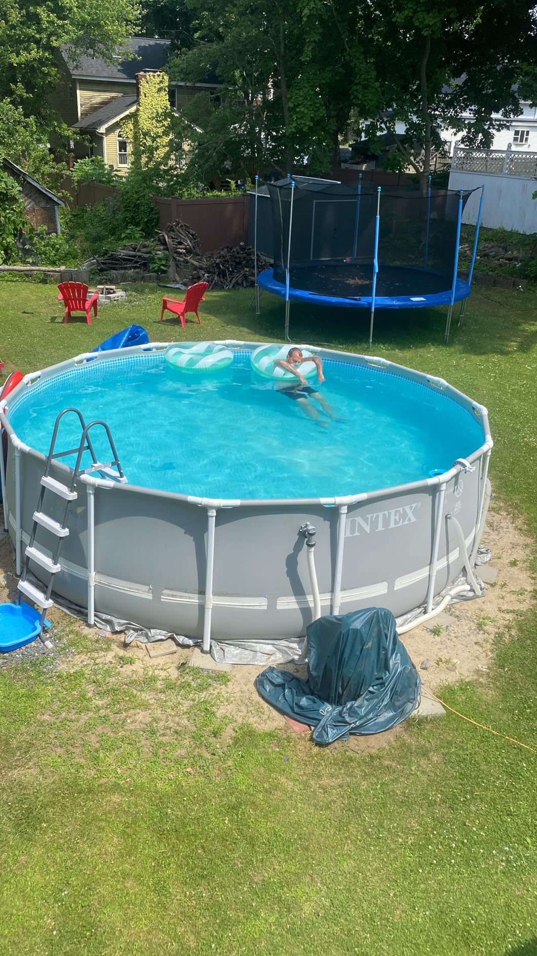 INTEX Ultra XTR 18 ft x 52 in Above Ground Pool Set, Round Swimming Pool with Steel Frame, 2100 GPH Sand Filter Pump, Ladder, Cover, & Ground Cloth customer photo 1