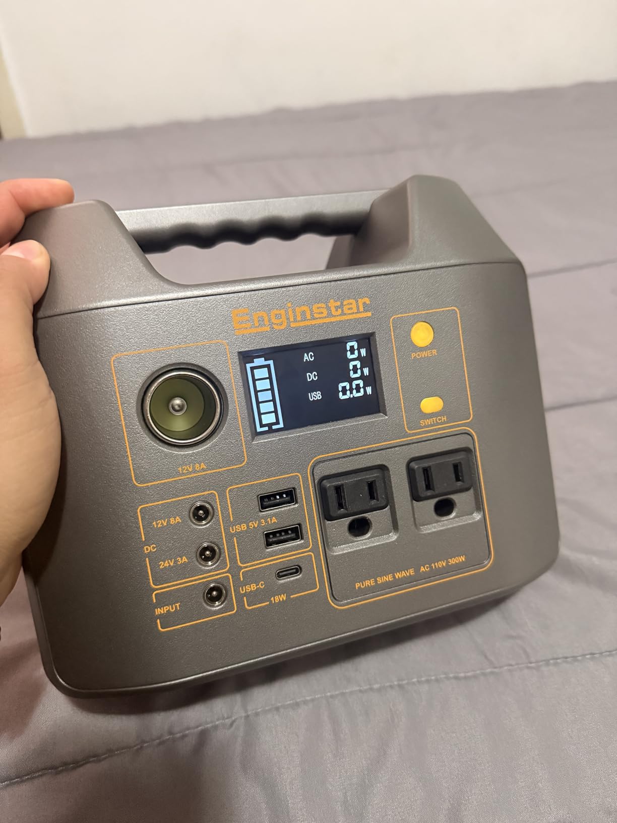 EnginStar Portable Power Station 300W 296Wh Battery Bank with 110V Pure Sine Wave AC Outlet for Outdoors Camping Hunting and Emergency, 80000mAh Backup Battery Power Supply for CPAP customer photo 1