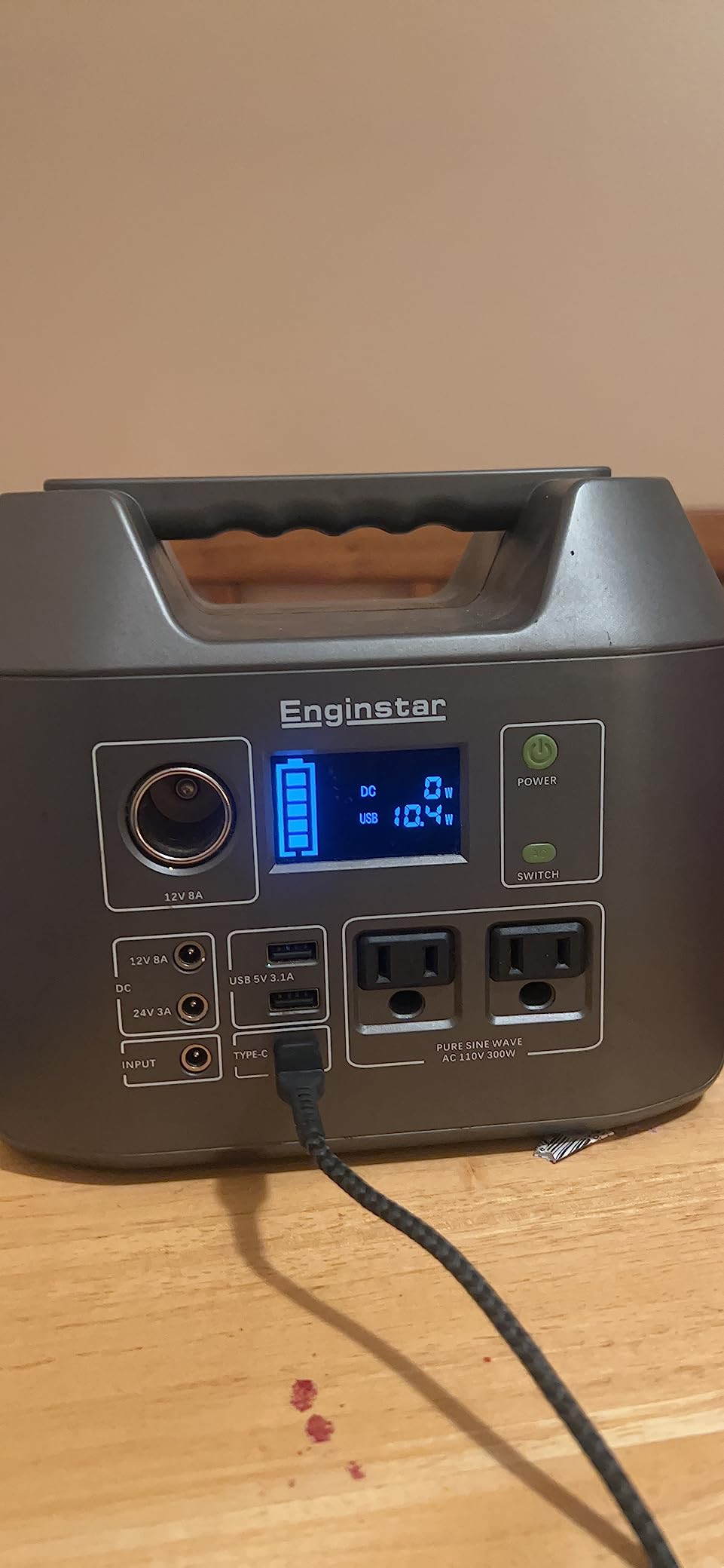 EnginStar Portable Power Station 300W 296Wh Battery Bank with 110V Pure Sine Wave AC Outlet for Outdoors Camping Hunting and Emergency, 80000mAh Backup Battery Power Supply for CPAP customer photo 2