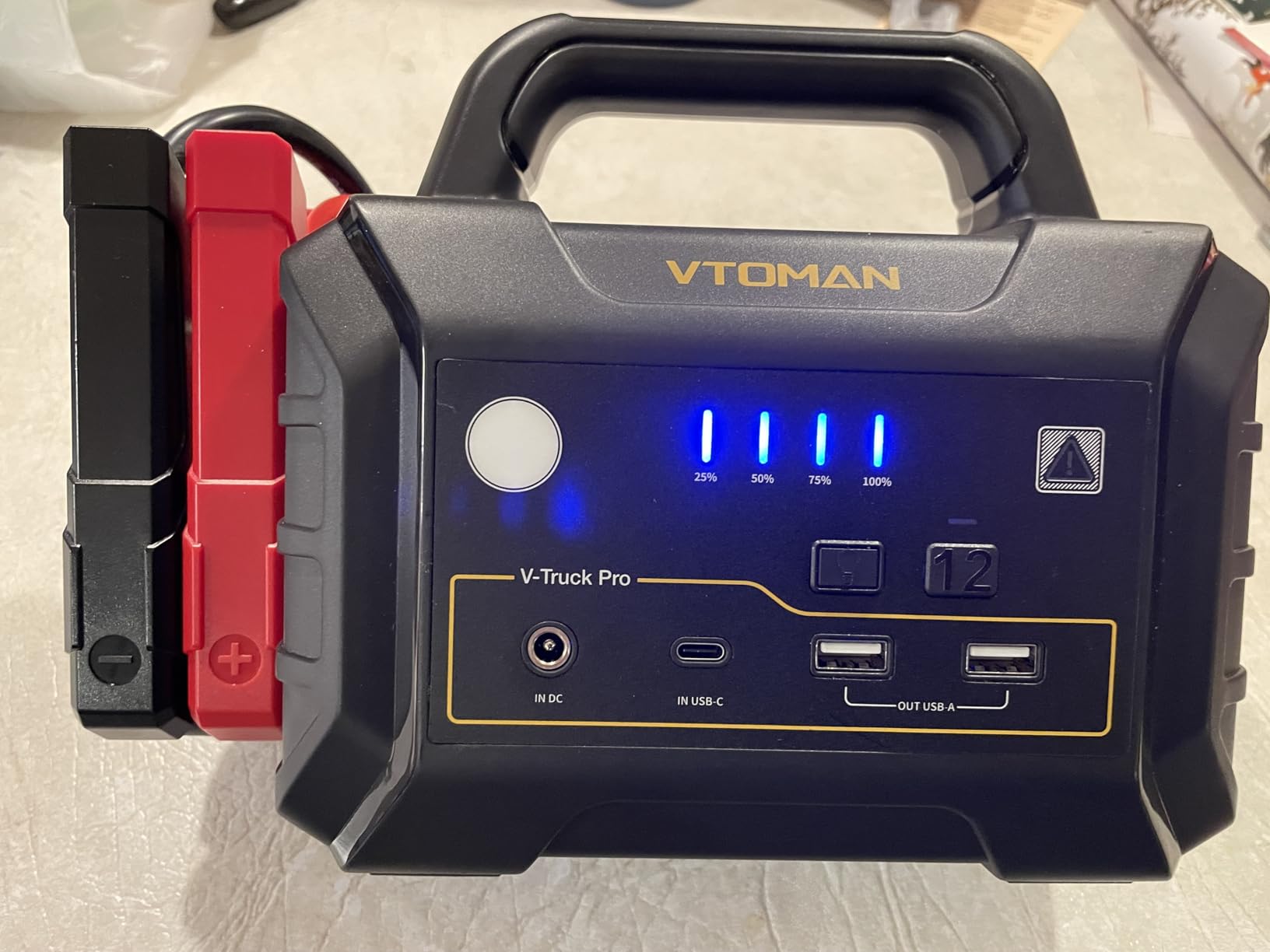 VTOMAN V-Truck Pro 8000A Car Battery Jump Starter with 65W Quick Charge, 41600mAh Portable Jump Starter Power Pack for All Gas All Diesel, 12V Jump Box with LED Light, Long Jumper Cables customer photo 2