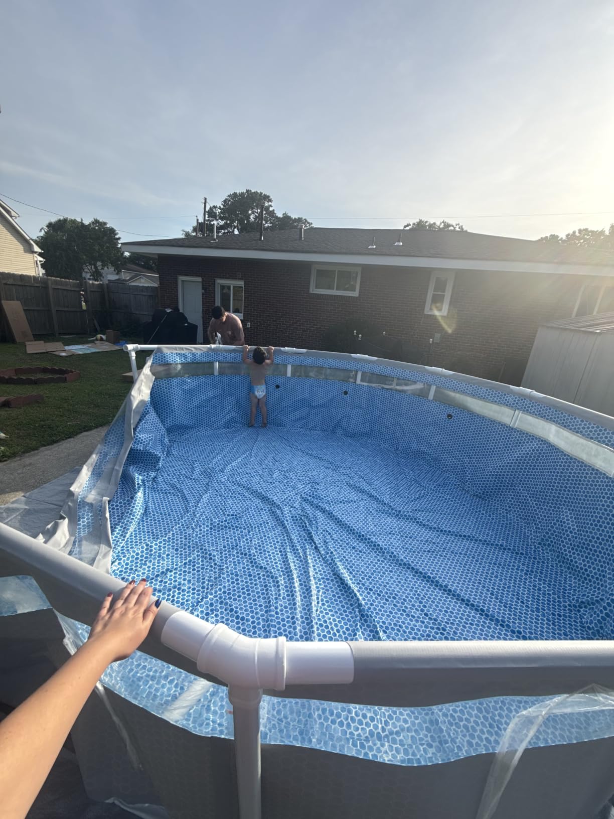 INTEX 26721MZ 14ft x 42in Prism Frame Clearview Premium Above Ground Pool Set: Includes 1000 GPH Krystal Clear Cartridge Filter Pump - 3357 Gallon Capacity - Age Grade 6+ customer photo 2