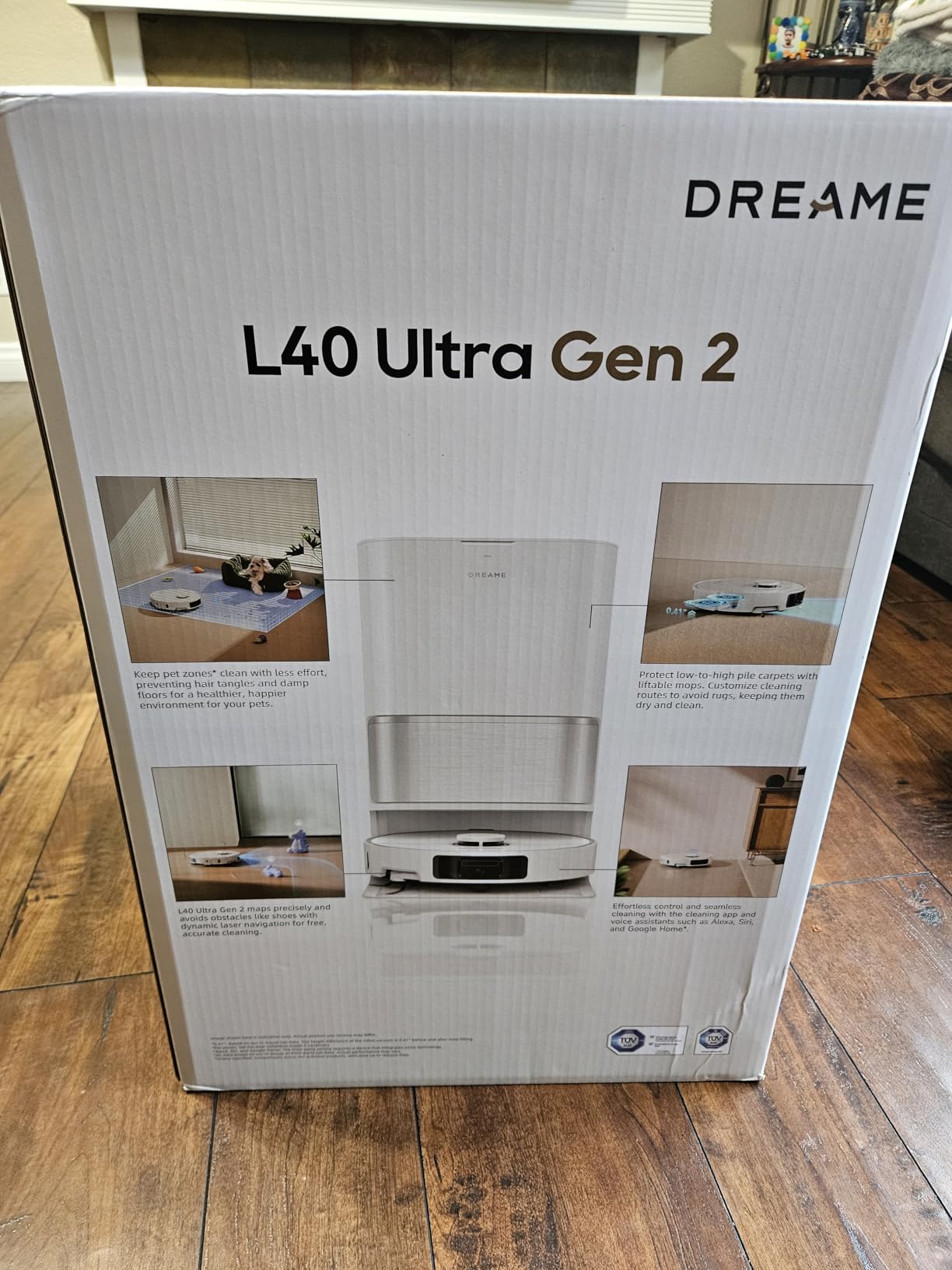DREAME L40 Ultra Gen 2 Robot Vacuum and Mop with 25,000Pa Suction, Extendable Side Brush and Mop, All-in-One Self-Emptying & Cleaning Dock, Voice & App Control, Black customer photo 2