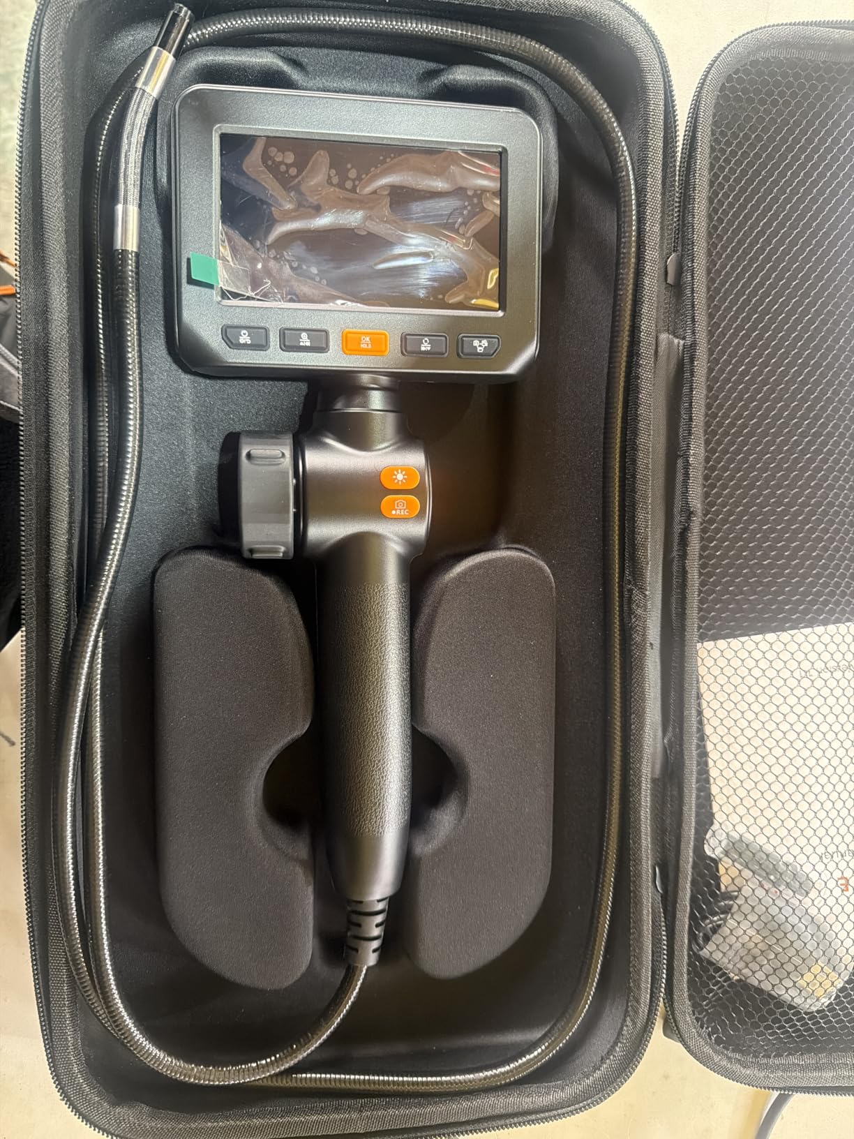 Acoath Two-Way Articulating Borescope, Endoscope Camera with Light, Dual-Lens 1080P Industrial Inspection Camera, 4.3