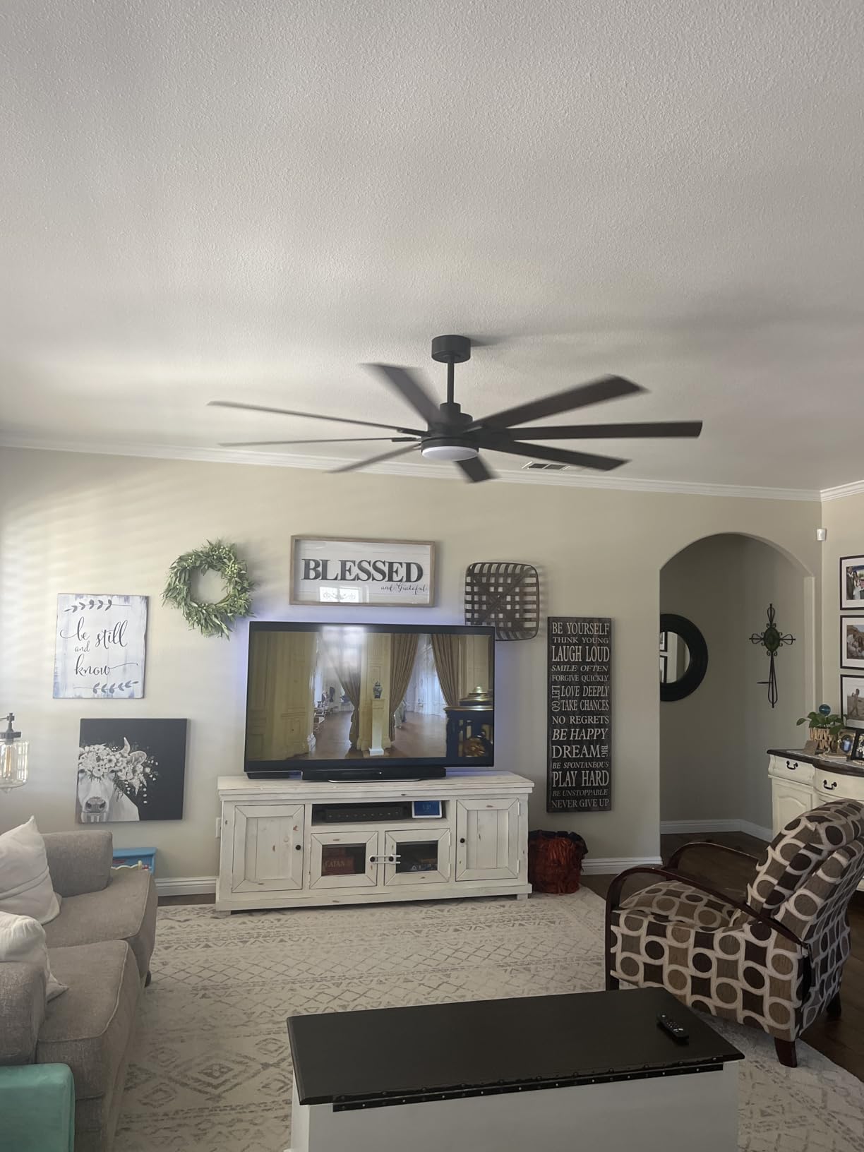Fanbulous 72 Inch Ceiling Fans with Lights and Remote, Dual-Sided Reversible Blades for Versatile Decor, Quiet DC Motor, Wide-Angle Customized Brightness & 3CCT, Damp Rated for Indoor/Outdoor Use customer photo 2
