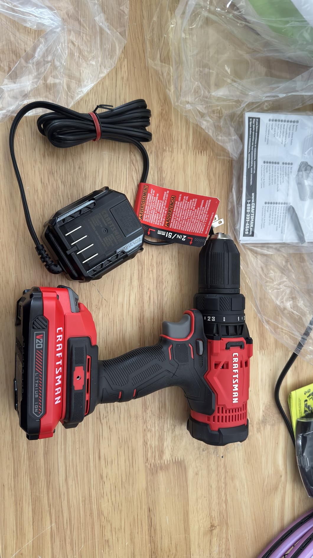 CRAFTSMAN V20 1/2 in Cordless Drill Set With 2.0 Ah Battery, Charger and Double Ended Bit, LED Light, Long Runtime, Ergonomic Power Drill Driver (CMCD702D1) customer photo 1