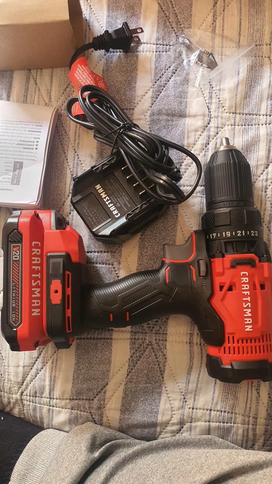 CRAFTSMAN V20 1/2 in Cordless Drill Set With 2.0 Ah Battery, Charger and Double Ended Bit, LED Light, Long Runtime, Ergonomic Power Drill Driver (CMCD702D1) customer photo 2