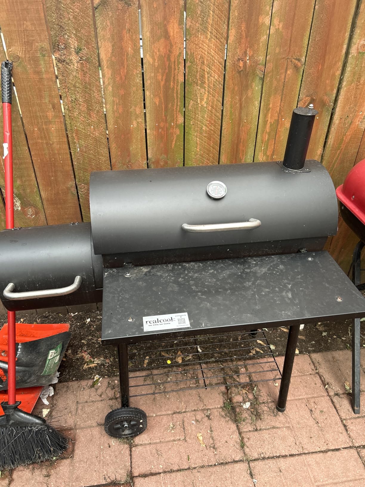Realcook Charcoal Grill with Offset Smoker: Spacious Barrel Charcoal Grills with 800 Sq. In. Cooking Space - BBQ Offset Smoker Combo for Backyard Parties Weekend Barbecues Gatherings customer photo 2