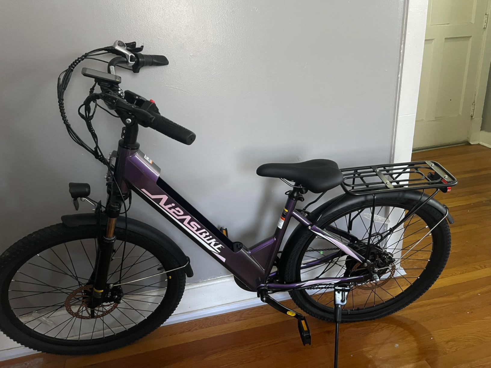 Aipas C1 Electric Bike with 1100W Peak Motor, 62 Miles Long Range Commuter Ebike for Adults, 26