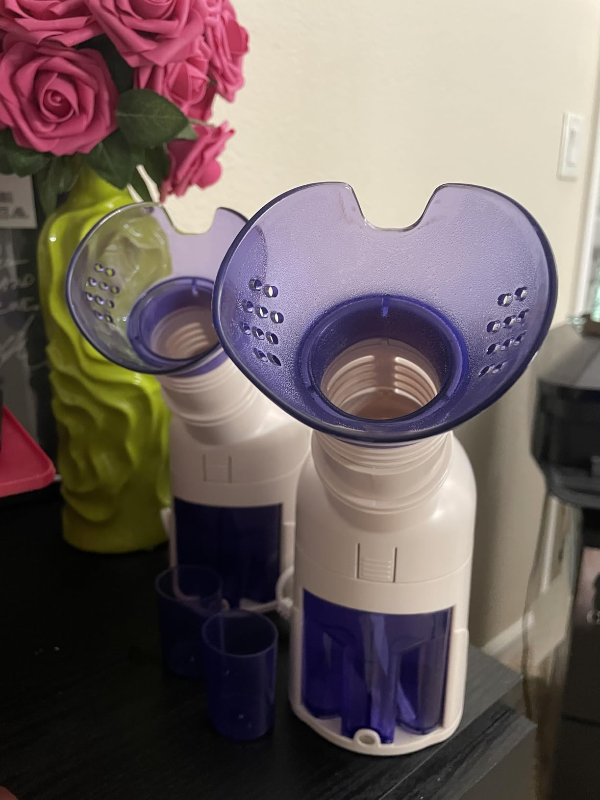 MABIS Facial Steamer, Steam Inhaler, Vaporizer or Vocal Steamer with Aromatherapy Diffuser and Soft Face Mask for Personal and Facial Steaming, 25mL customer photo 1