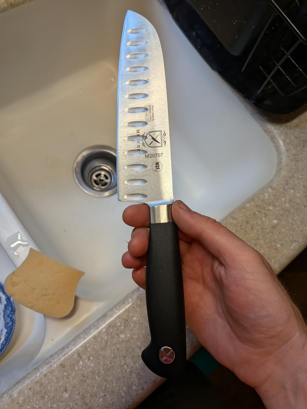 Mercer Culinary M20707 Genesis 7-Inch Santoku Knife, Black customer photo 2