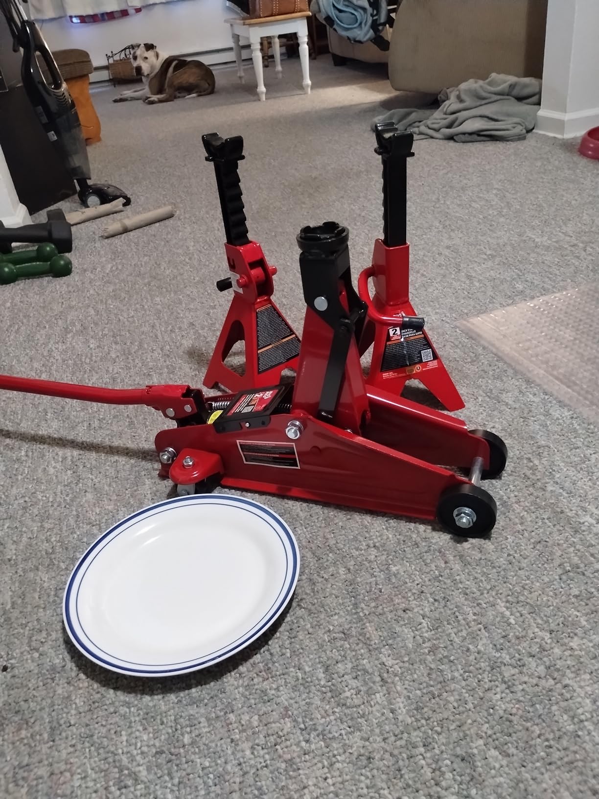BIG RED Torin Hydraulic Trolley Floor Jack Combo with 2 Jack Stands, 2 Ton Capacity (T82001) customer photo 2