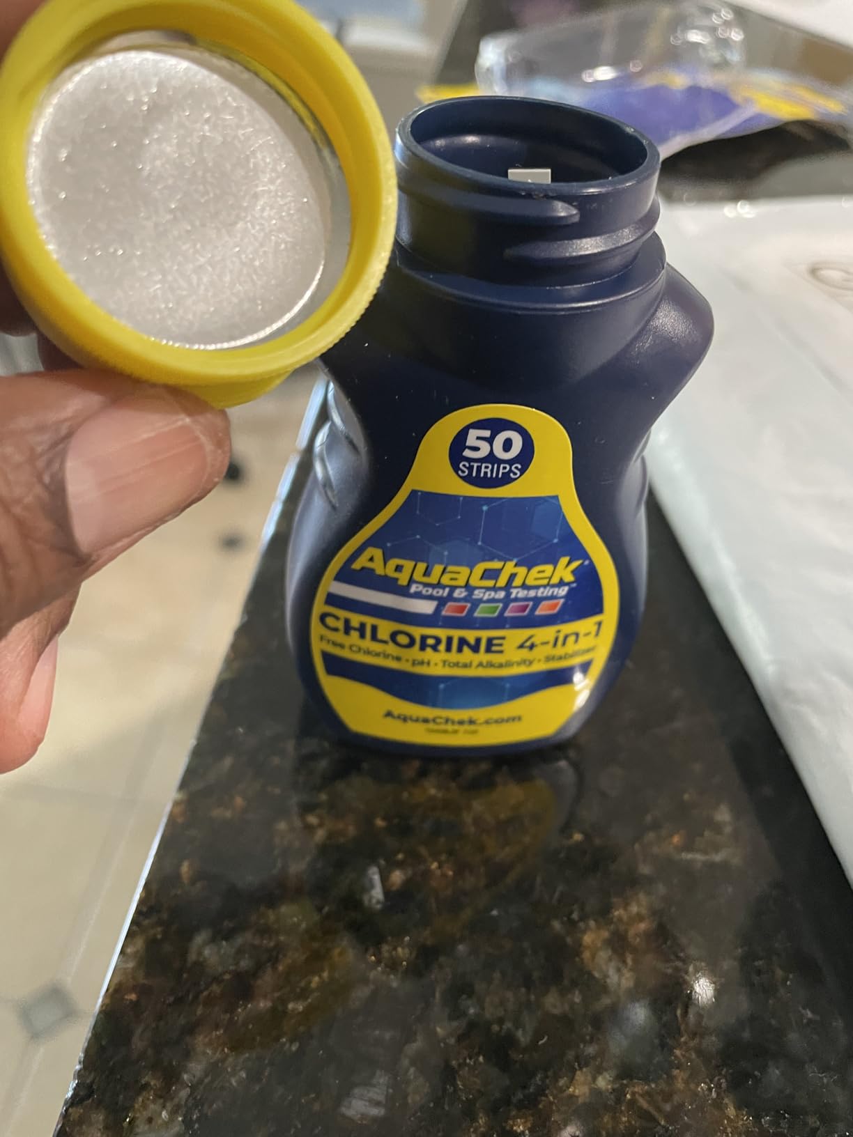 AquaChek Yellow 4-Way Pool and Spa Test Strips - 50 Yellow Test Strips - Swimming Pool Test Strips For pH, Free Chlorine, Total Alkalinity, and Cyanuric Acid - Quick and Accurate Results - Testing Kit customer photo 1
