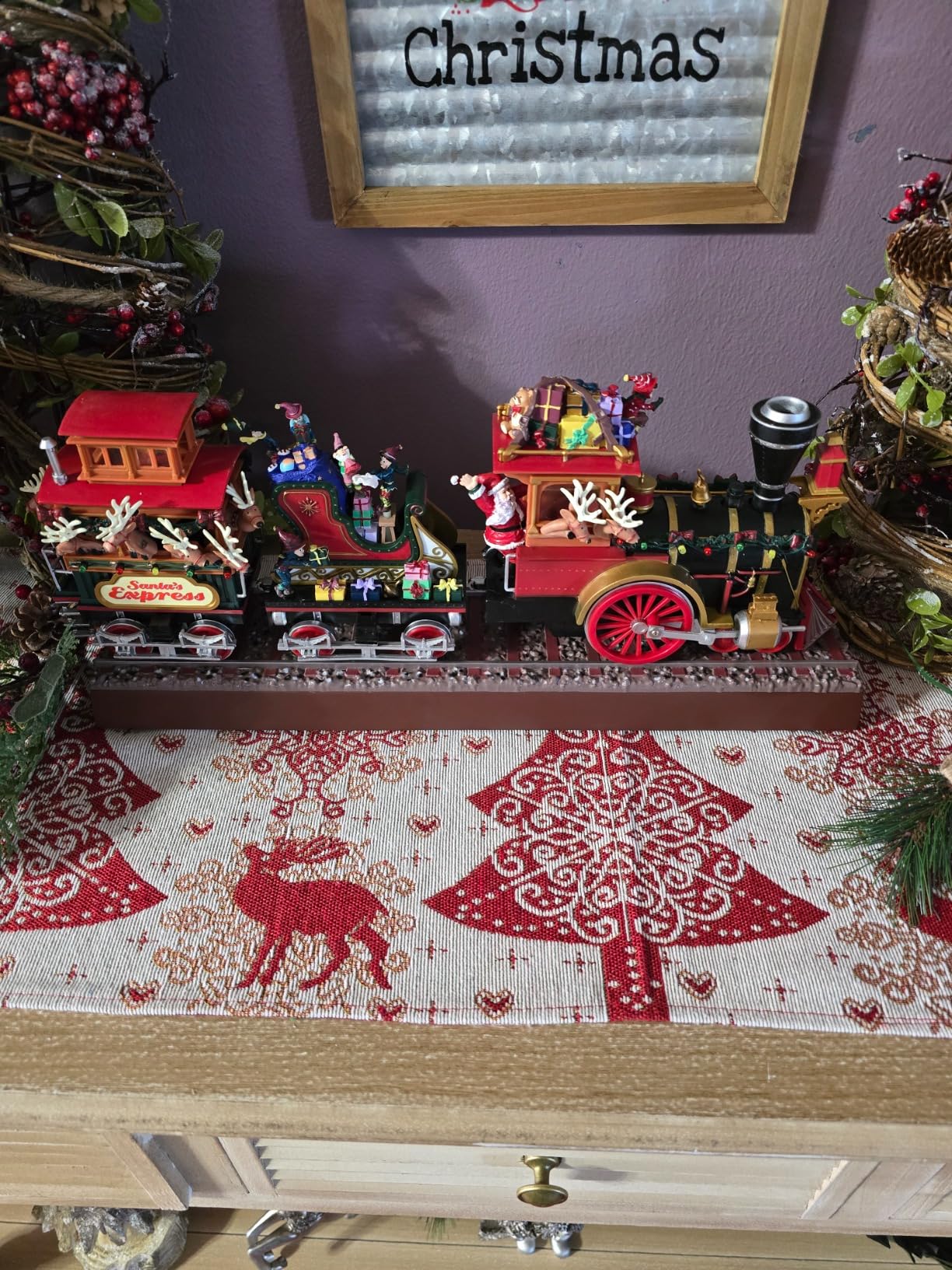 Mr. Christmas Animated Musical Santa's Train Express with Working Smokestack, 16.5 Inch, Red customer photo 1