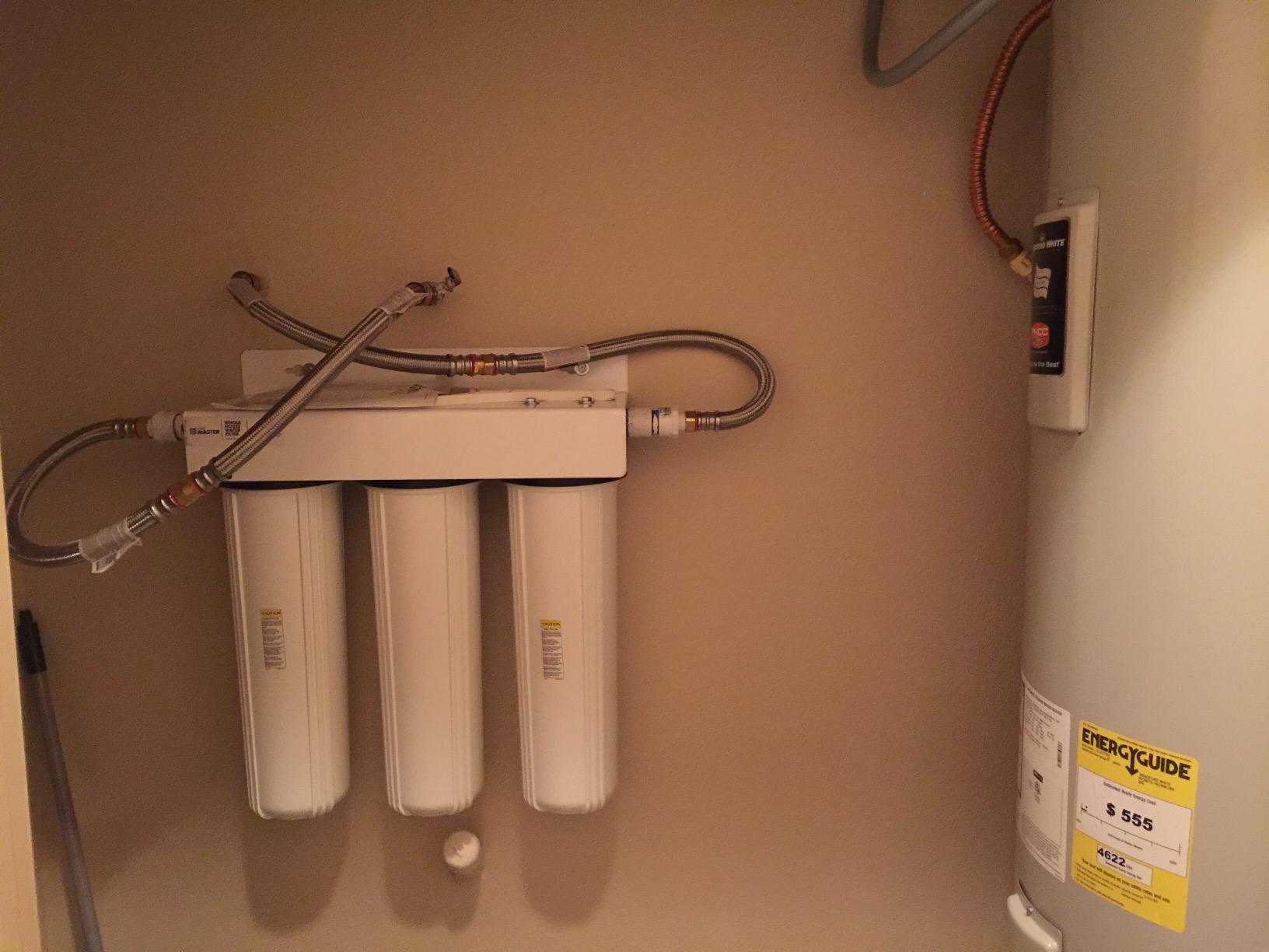 Home Master Whole House Three Stage Water Filtration System with Fine Sediment, Iron and Carbon, Blue customer photo 1