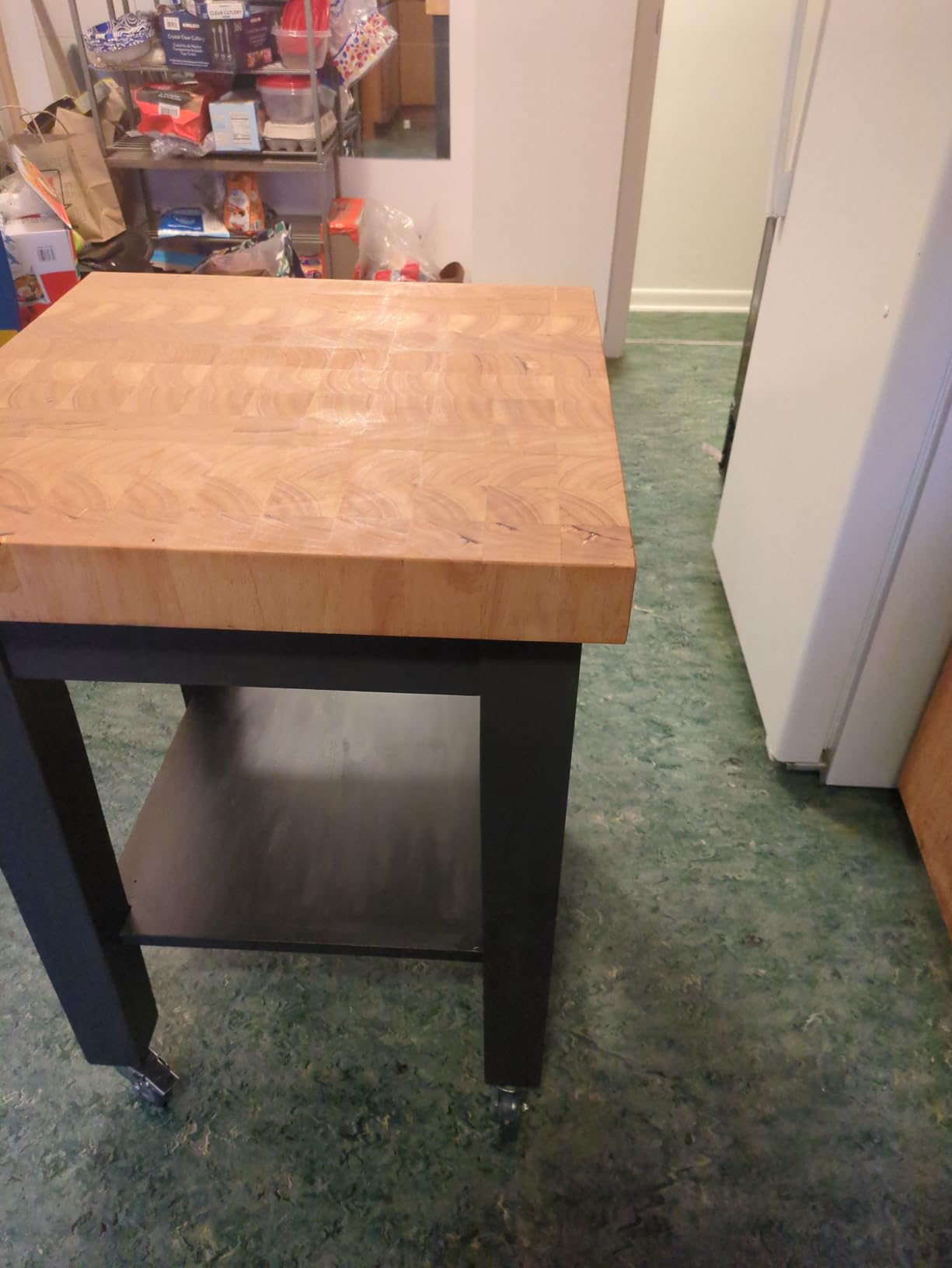 IC International Concepts Solid Wood Island Cart, Butcher Block, Unfinished customer photo 1