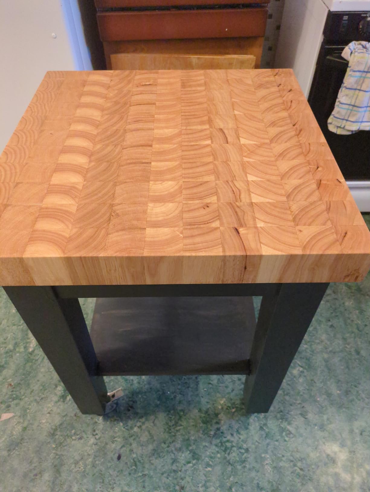 IC International Concepts Solid Wood Island Cart, Butcher Block, Unfinished customer photo 2