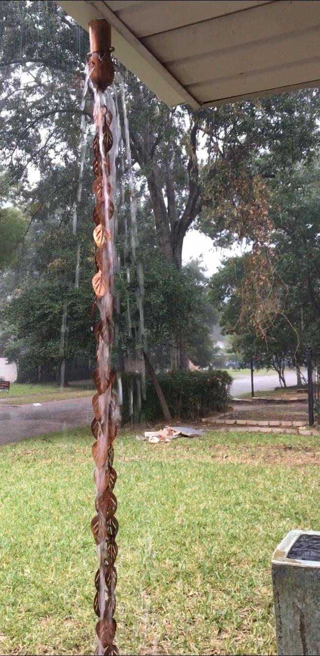 Monarch Rain Chains Pure Copper Cascading Leaves Rain Chains for Gutters - 8.5 ft Decorative Rainchain Outdoor Durable Heavy Duty Gutter Chain Downspout Replacement, Modern Rainchains for Outside customer photo 2