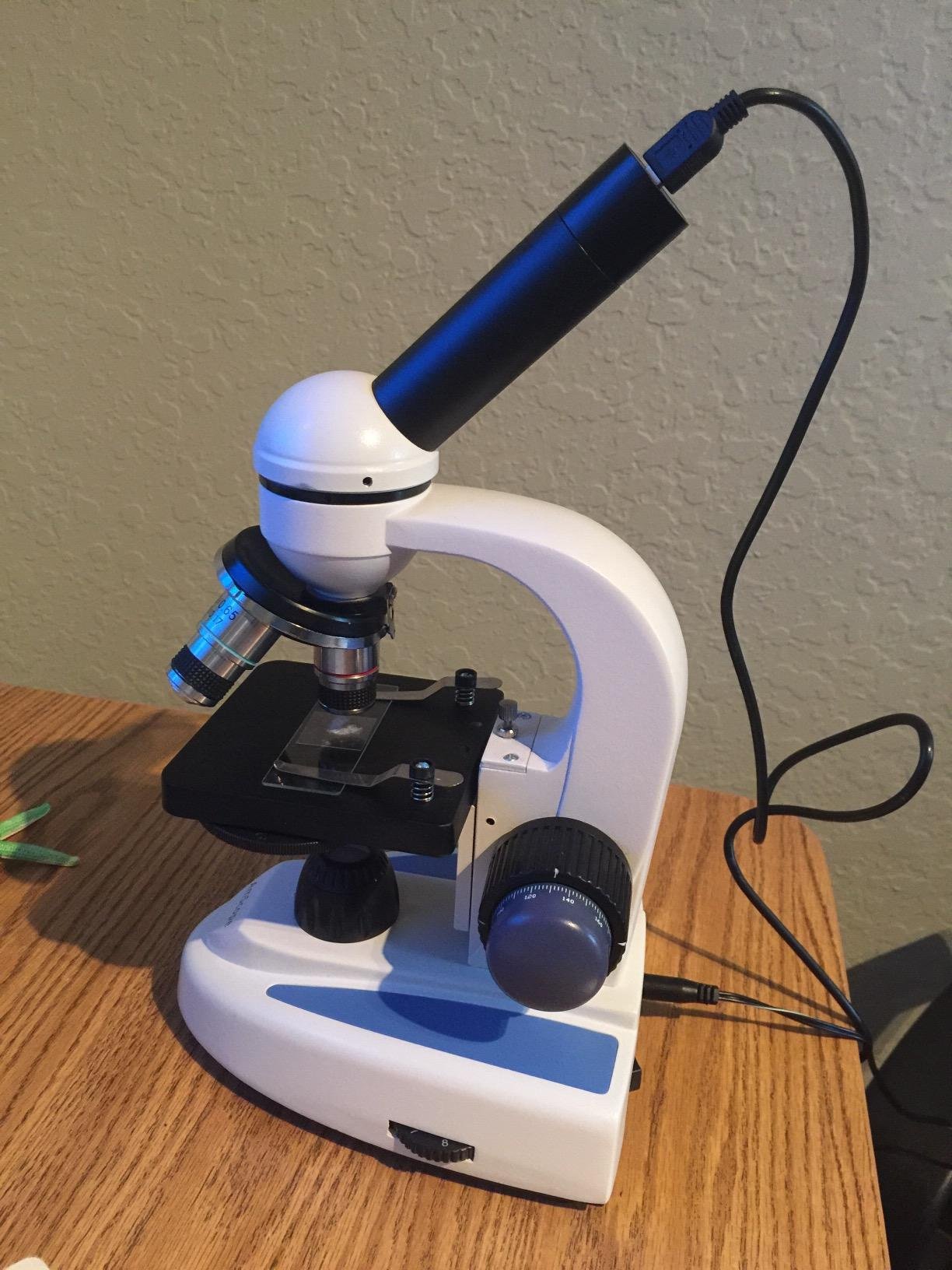 AmScope Rotating Monocular Compound Microscope, 40X-1000X Magnification customer photo 2