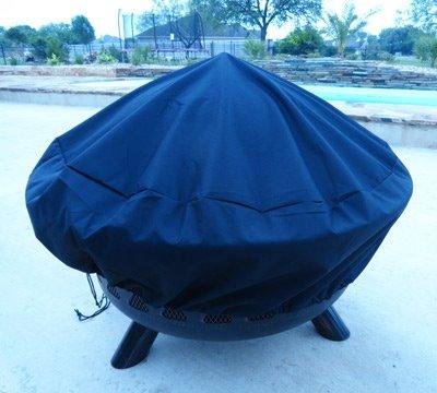 Sunnydaze Heavy Duty Outdoor Fire Pit Cover, Round, Durable PVC, Black, 48