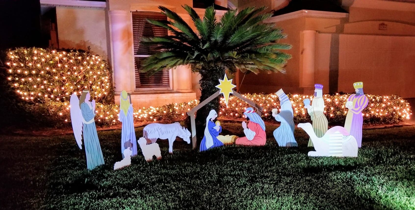 Holy Family Nativity Scene - 3 Weatherproof Nativity Set Figures for Outdoor Christmas Decoration - Easy to Assemble & Store - Standard, White customer photo 2