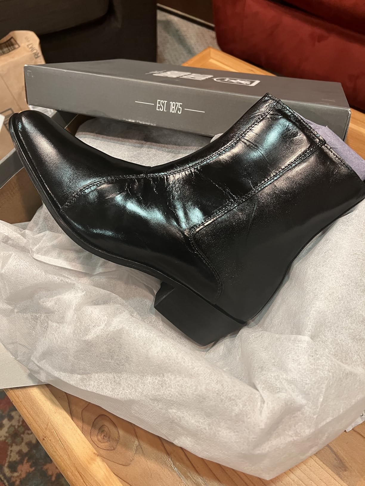Stacy Adams Men's Santos Plain-Toe Side Zipper Boot customer photo 1