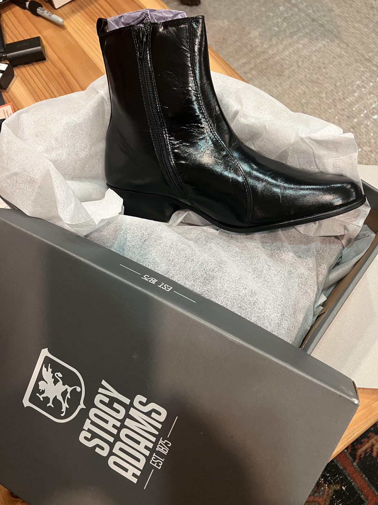 Stacy Adams Men's Santos Plain-Toe Side Zipper Boot customer photo 2
