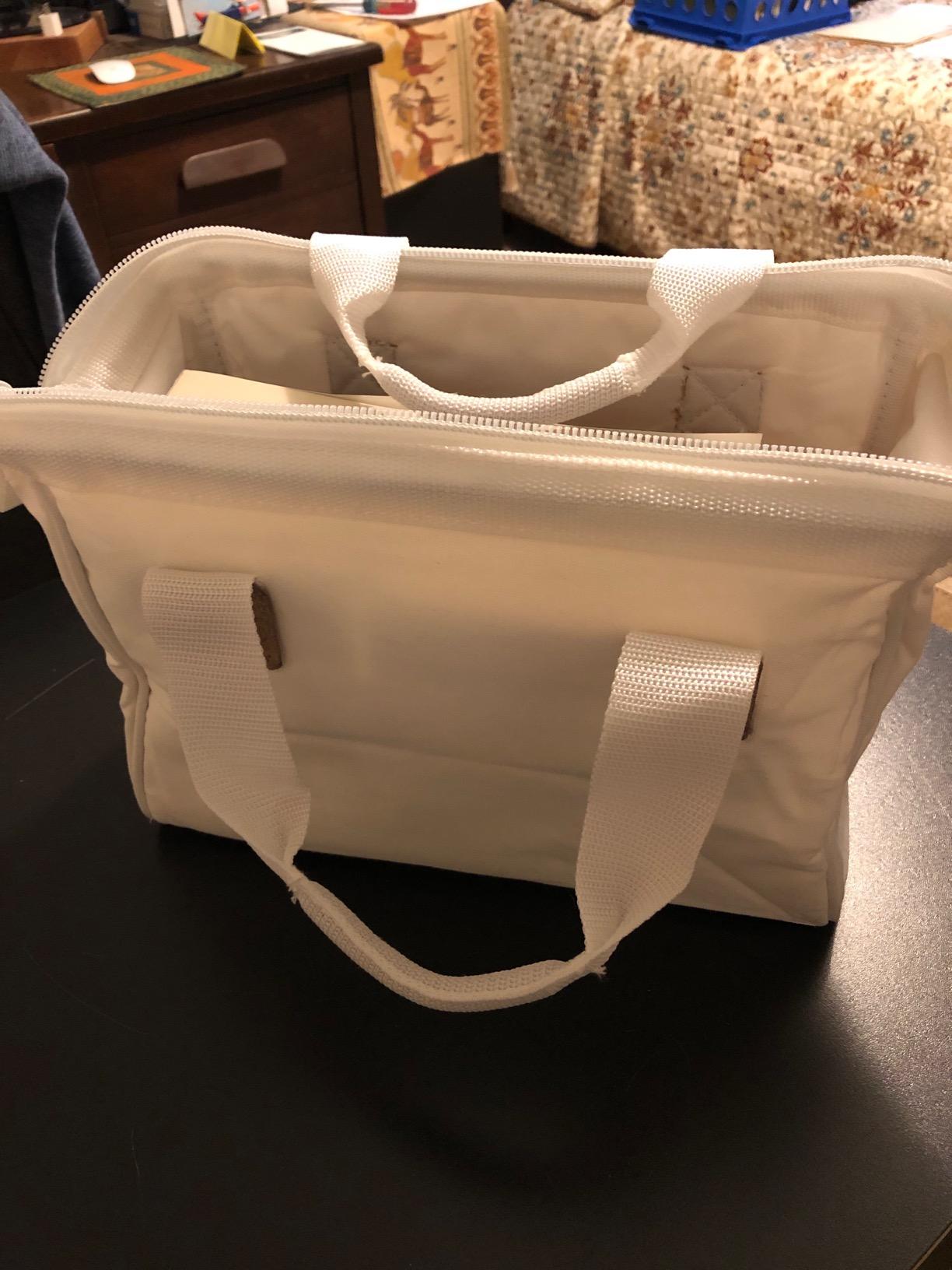 Dickies 12-Inch Durable Canvas Work Bag for Painters, Carpenters, and Builders, Heavy-Duty Zipper, Reinforced Handles, White customer photo 2