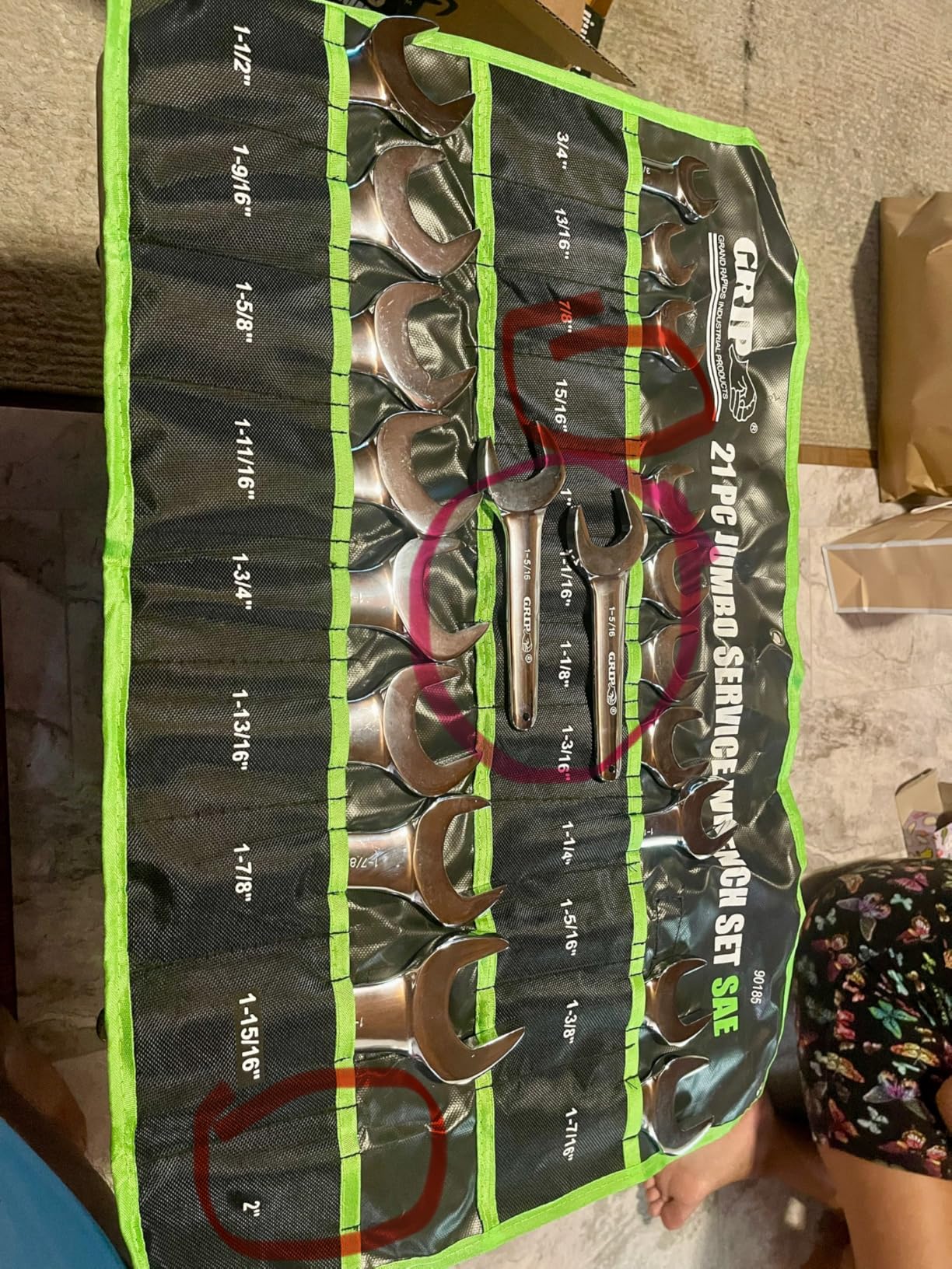 Grip 21 pc Jumbo Service Wrench Set SAE - Sizes from 3/4