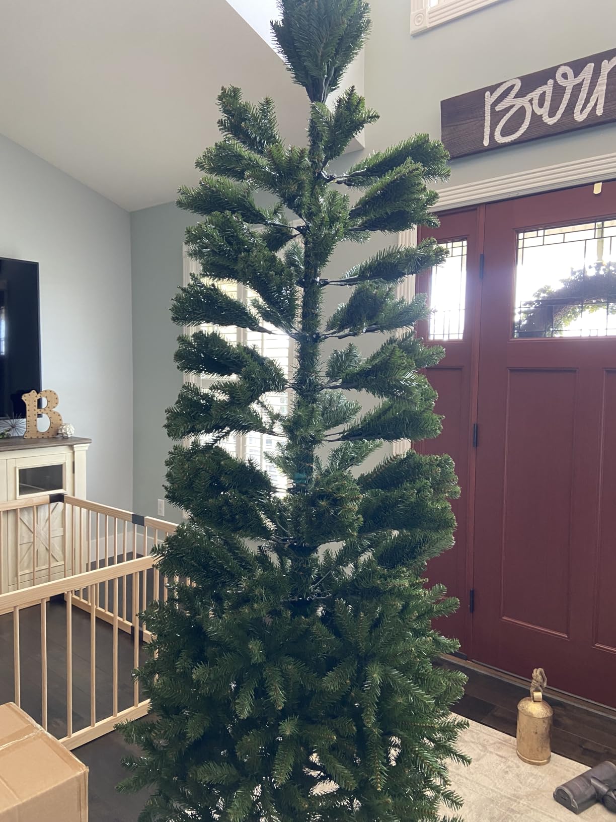National Tree Company 9ft Unlit Kingswood Fir Slim Christmas Tree | 1,443 Tips, Includes Stand Artificial, Green customer photo 1