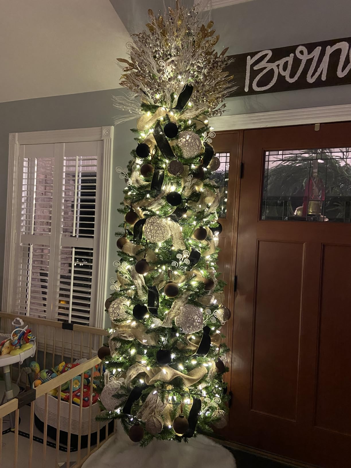 National Tree Company 9ft Unlit Kingswood Fir Slim Christmas Tree | 1,443 Tips, Includes Stand Artificial, Green customer photo 2