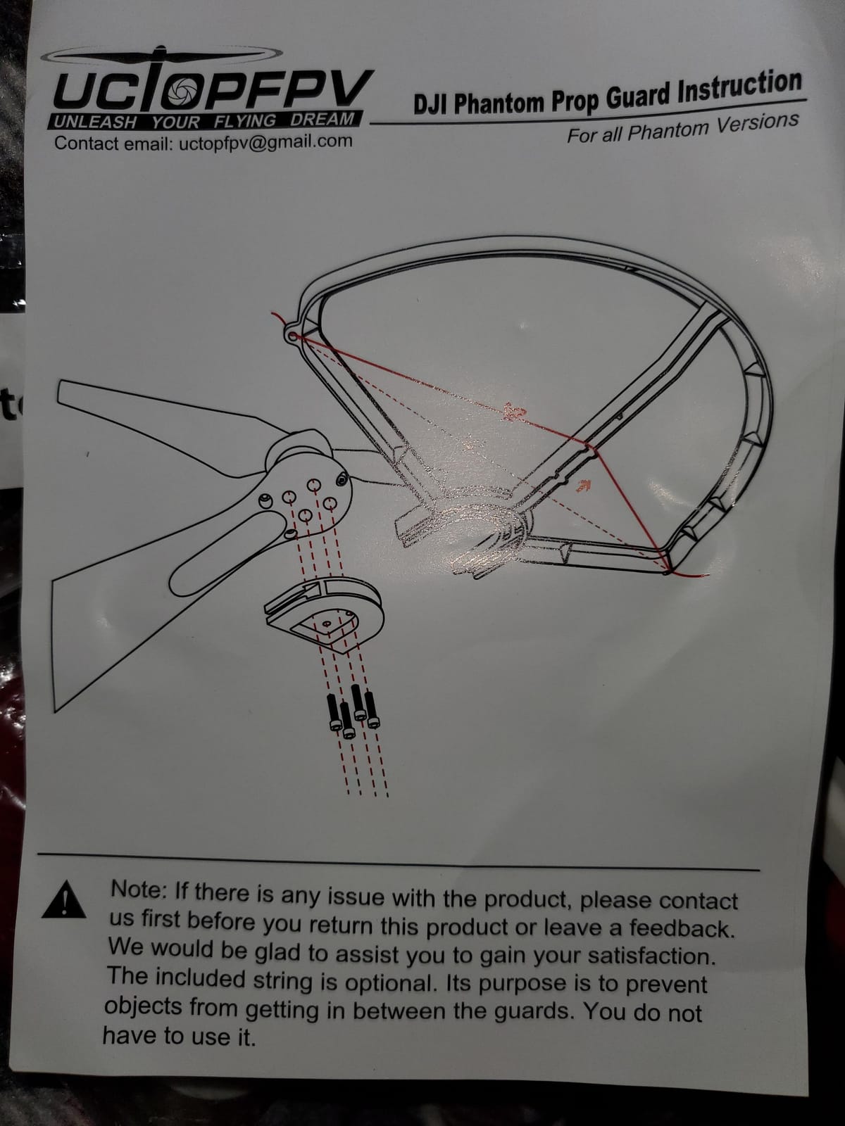 SummitLink Snap On/Off Prop Guards 2X Red 2X White for Phantom 1 2 3 Quick Connect Tool Free Also Fit on Phantom 3 Standard customer photo 2