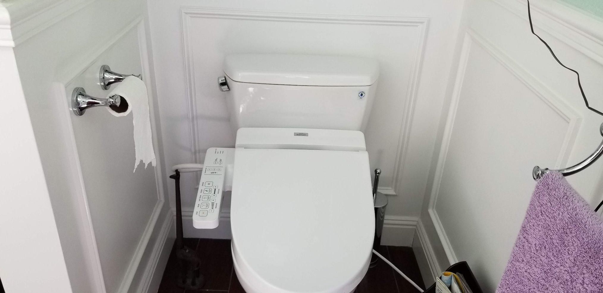 TOTO SW2034#01 C100 Electronic Bidet Toilet Cleansing Water, Heated Seat, Deodorizer, Warm Air Dryer, and PREMIST, Elongated, Cotton White customer photo 1