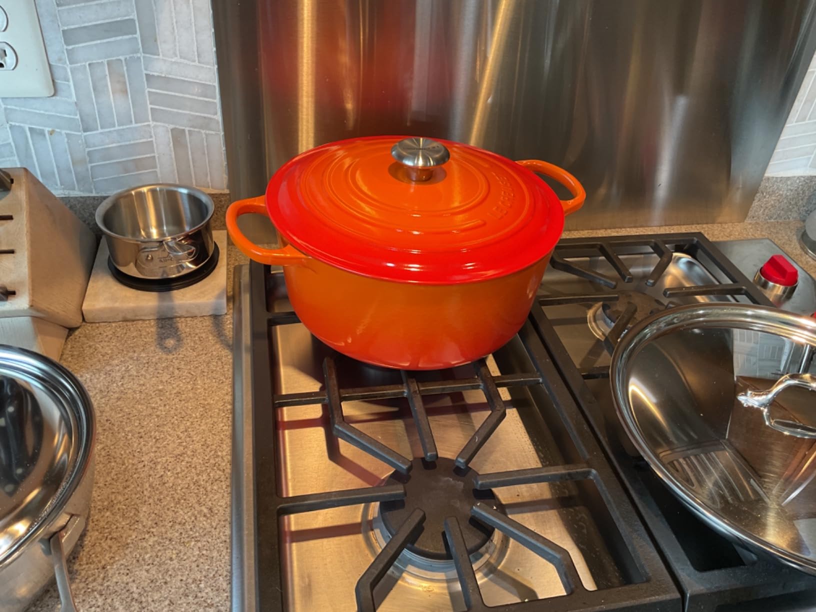 Le Creuset Enameled Cast Iron Round Dutch Oven, 5.5 qt., Flame customer photo 1