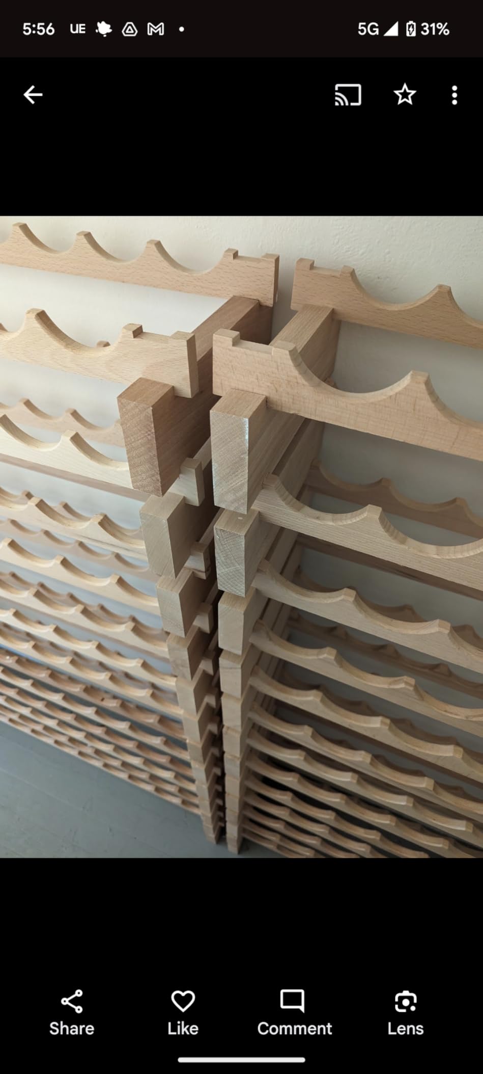 Modular Wine Rack Beechwood 48-144 Bottle Capacity 12 Bottles Across up to 12 Rows Newest Improved Model (144 Bottles - 12 Rows) customer photo 2