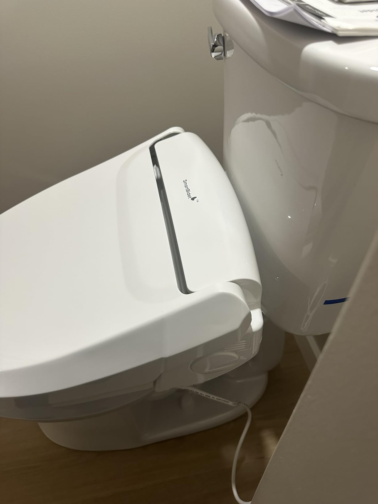 SmartBidet SB-1000 Smart Bidet Electric Bidet Toilet Seat with Heated Seat, Warm Water, Air Dryer - Remote Control, Elongated customer photo 1