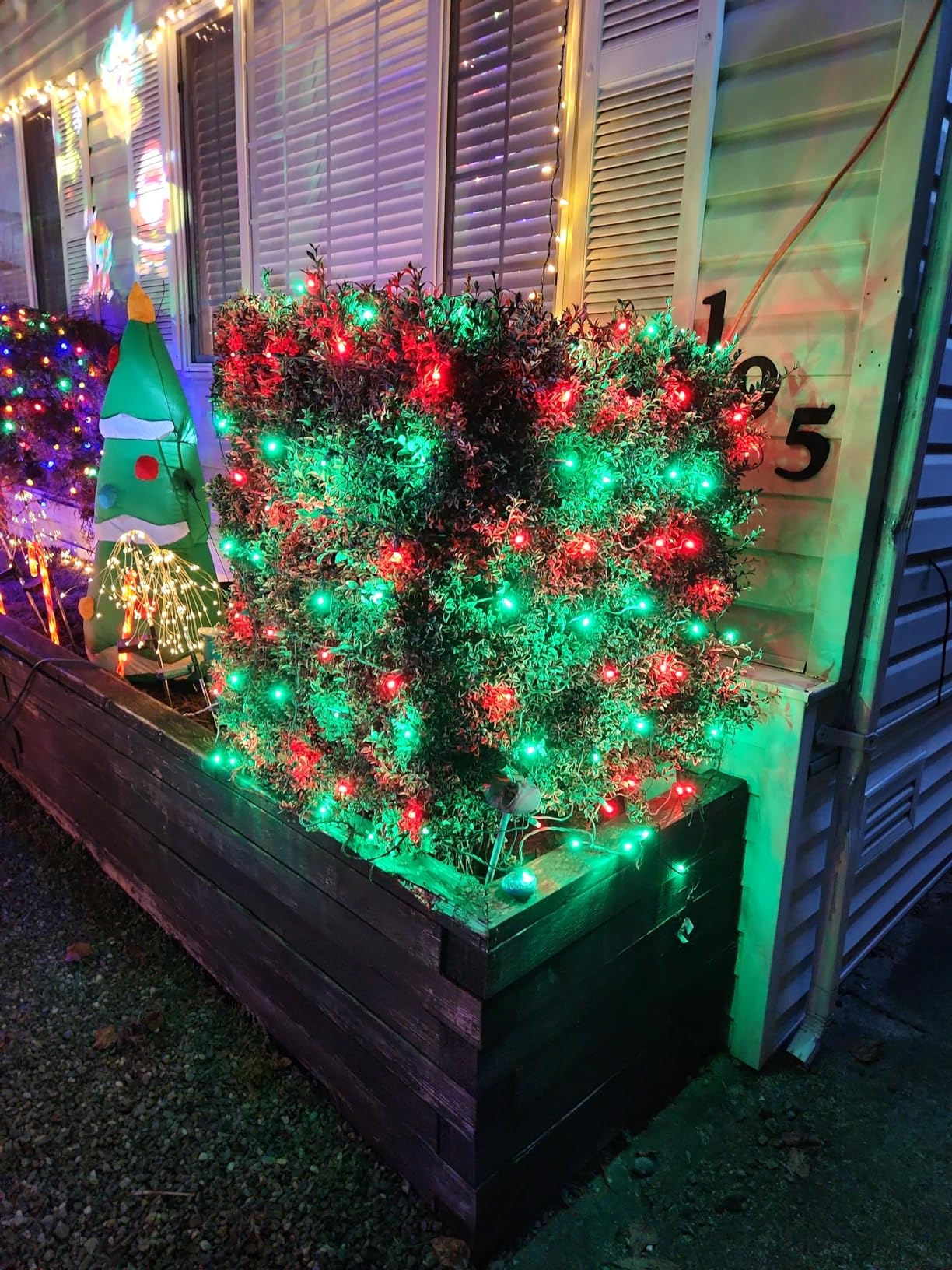 Wintergreen Lighting Set of 100 Warm White LED Net Lights - Christmas Outdoor Decorations, Green Wire (4 x 6 ft, 5mm Lights) customer photo 2
