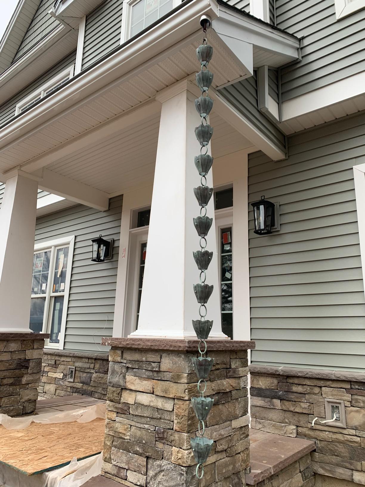 Good Directions 463V1-8 Tulip Rain Chain 8-1/2 Feet Long, 13 Extra Large Cups, 100% Blue Verde Pure Copper customer photo 1
