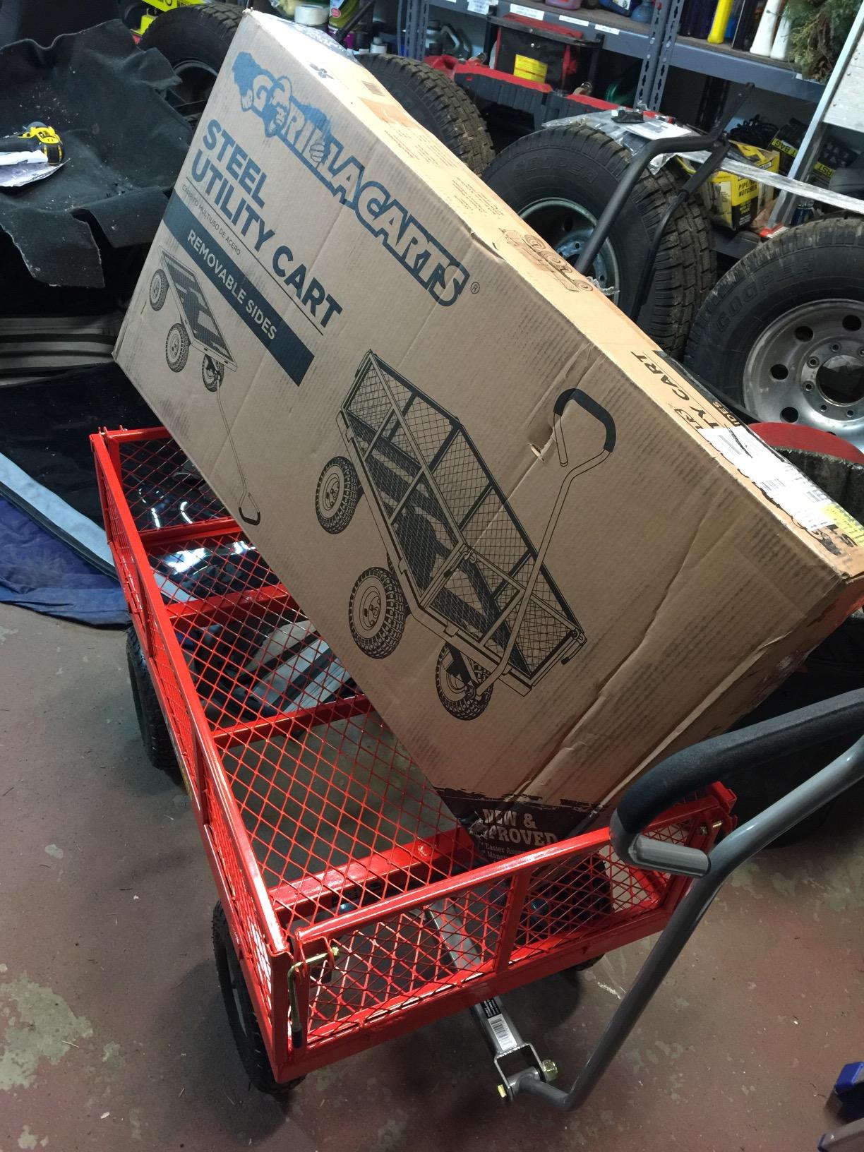 Gorilla Carts 800-Pound Capacity Heavy Duty Steel Mesh Versatile Utility Garden Wagon with Easy Grip Handle for Outdoor Hauling, Red, Model GOR800-COM customer photo 1