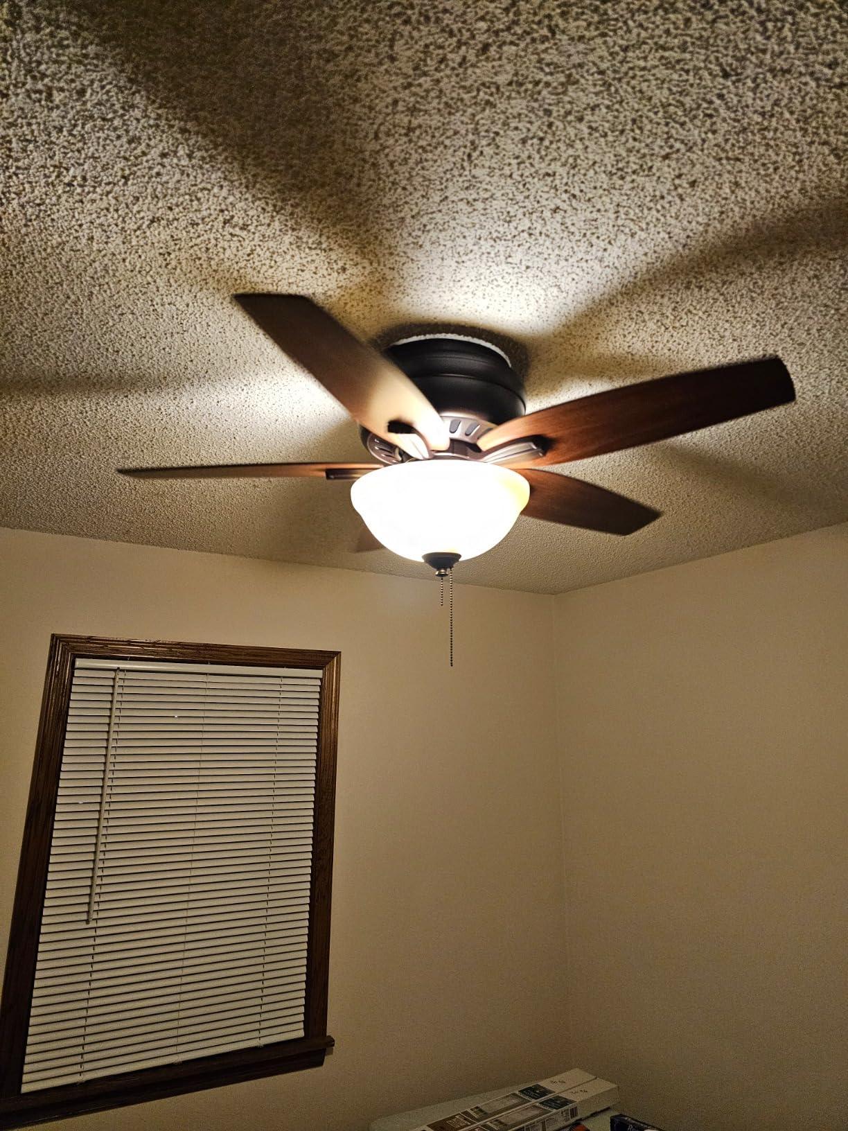 Hunter Newsome, Indoor, Ceiling Fan, with LED Light, 42 inch, Fresh White | Low Profile Flush Mount, Pull Chain, 5 Blades, For Bedroom, Living Room, 51080 customer photo 2