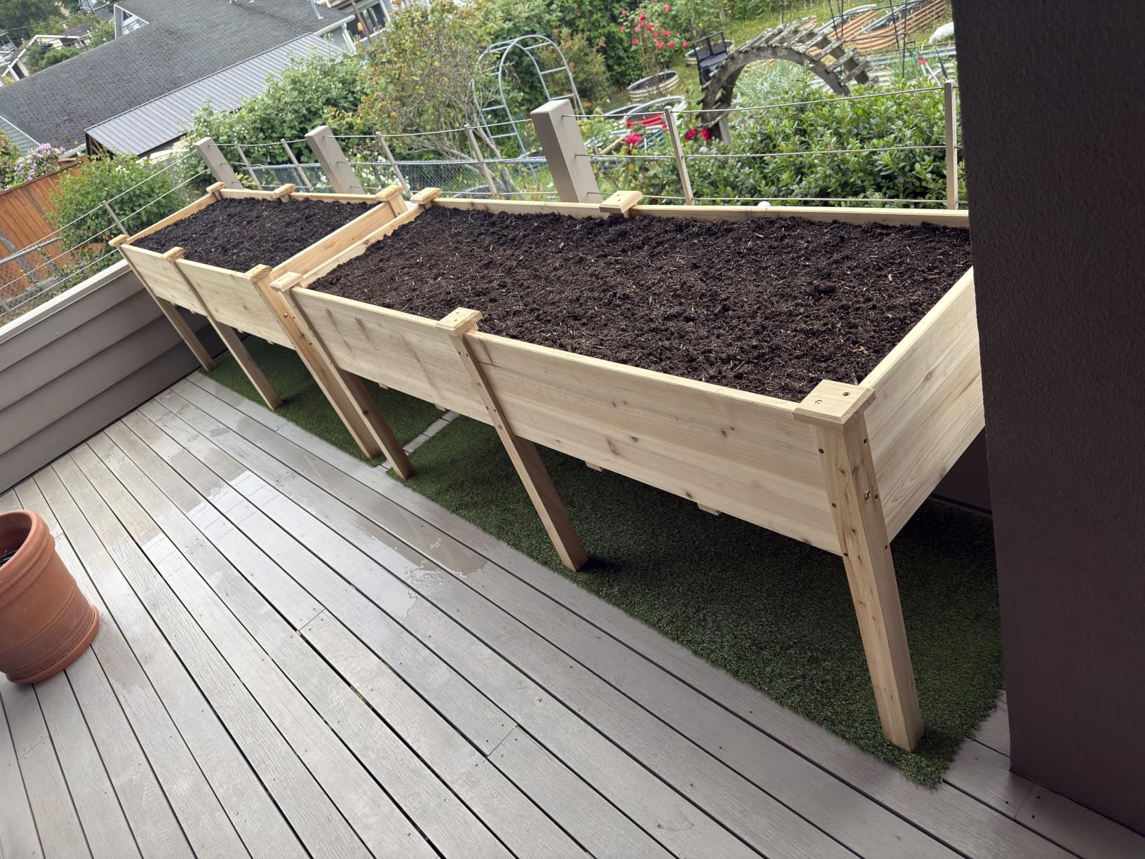 Best Choice Products 48 x 24 x 30 Inches Raised Garden Bed, Elevated Wood Planter Box Stand for Backyard, Patio, Balcony with Bed Liner, 200 Pound Capacity - Natural customer photo 2